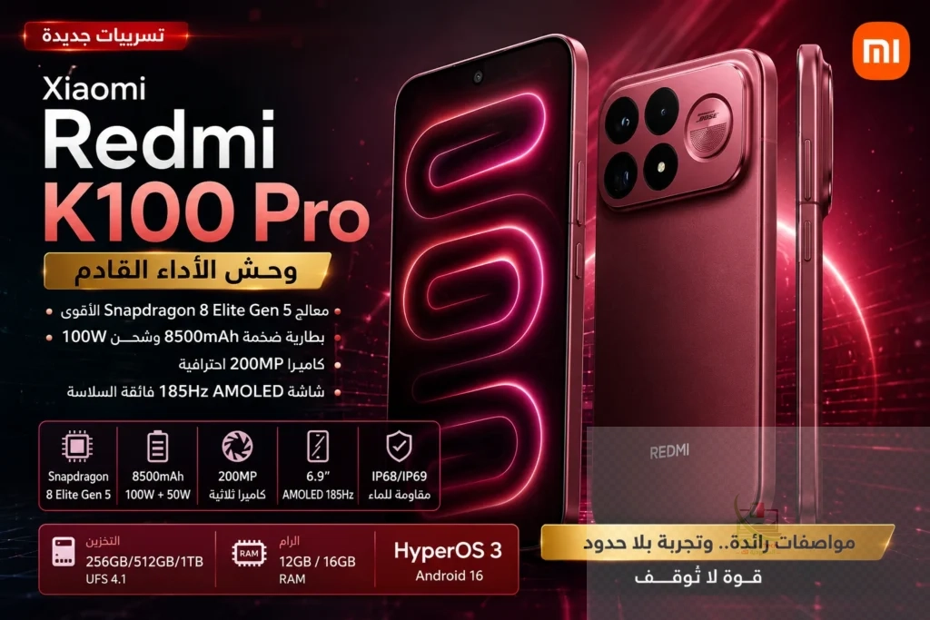 جوال Xiaomi Redmi K100 Pro -السعودية تك